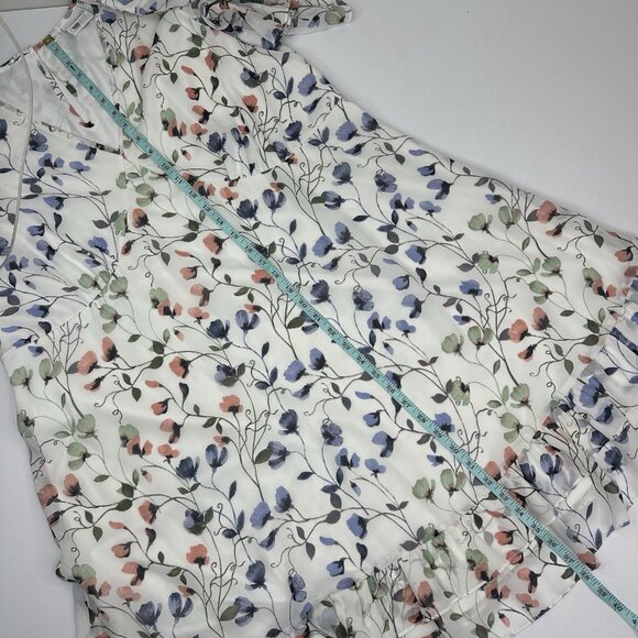 Junarose Women's‎ White Floral Ruffle Fit & Flare Rent The Runway Dress 14/C46 - Picture 12 of 14